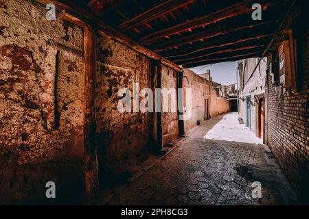 The Folk Houses on Hathpace in Kashgar, Xinjiang are very precious historical and cultural assets. Stock Photo