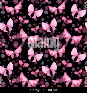 Seamless pattern pink butterfly with drops and splashes isolated on ...