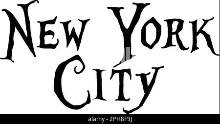 New York City text sign illustration on White Background Stock Vector