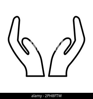 Cupped hands icon vector for graphic design, logo, website, social media, mobile app, ui illustration Stock Vector