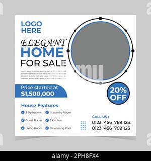 Real Estate House Property Social Media Post Banner Template Stock Vector