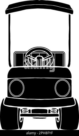 cartoon golf cart front view Stock Vector