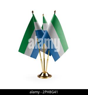 Small national flags of the Sierra Leone on a white background Stock ...