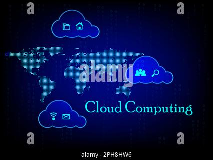 Cloud computing concept with globe connect online concept cloud computing technology vector illustration Stock Vector