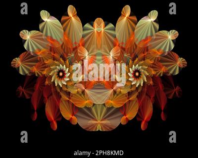Flame Fractal Chinese Dragon Art Stock Photo