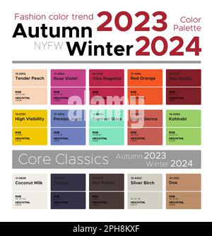 Fashion color trends Autumn Winter 2022-2023. Palette fashion colors ...