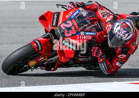 Portimao, Portugal. 24th Mar, 2023. PORTIMAO, ALGARVE, PORTUGAL - MARCH 24: Enea Bastianini of Italy competes with their Ducati Lenovo Team during the MotoGP Free Practice at Autodromo Internacional do Algarve on March 24, 2023 in Portimao, Algarve, Portugal. (Photo & copyright Octavio PASSOS/ATP images) (PASSOS Octavio/ATP/SPP) Credit: SPP Sport Press Photo. /Alamy Live News Stock Photo