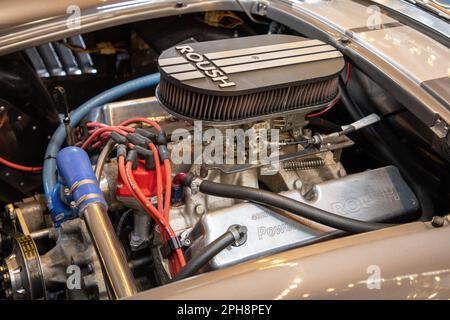 Bordeaux , Aquitaine  France - 03 19 2023 : AC Cobra roush engine 427 ford sports car logo brand and text sign on motor racing vehicle Stock Photo