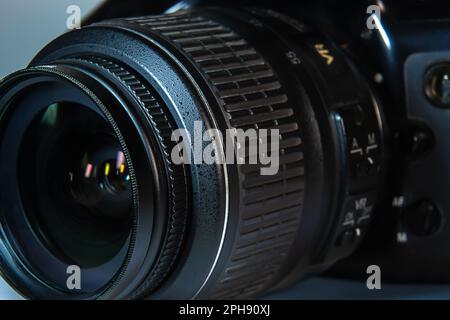 camera and photo lens close up Stock Photo