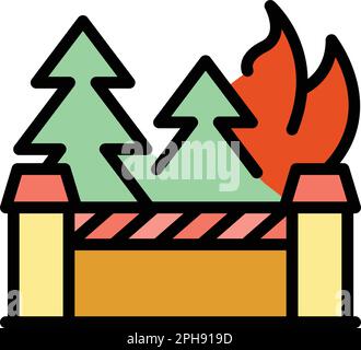 Forest destruction icon. Outline forest destruction vector icon for web design isolated on white background color flat Stock Vector