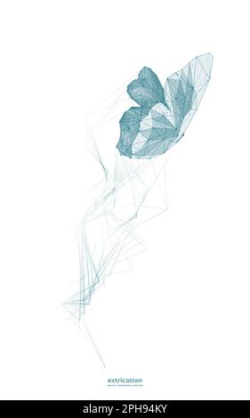 Flying butterfly vertical background. Stock Vector