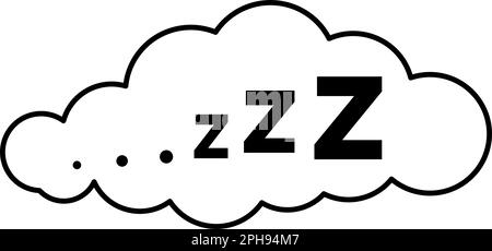 Zzz sleep snore text vector icon in cloud balloon. Stock Vector