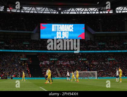 London, UK. 26th Mar, 2023. The attendance during the UEFA European Championship Qualifying match at Wembley Stadium, London. Picture credit should read: David Klein/Sportimage Credit: Sportimage/Alamy Live News Stock Photo