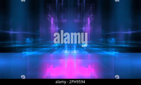 Digital technologies, cloud computing, digital future, information transfer. Abstract technology big data background concept. Motion of digital data f Stock Photo