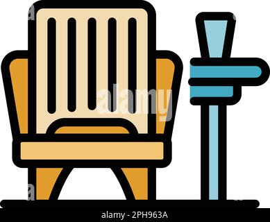 Aquapark lounge icon. Outline Aquapark lounge vector icon for web design isolated on white background color flat Stock Vector