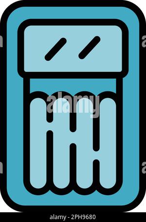 Pool mat icon. Outline Pool mat vector icon for web design isolated on white background color flat Stock Vector