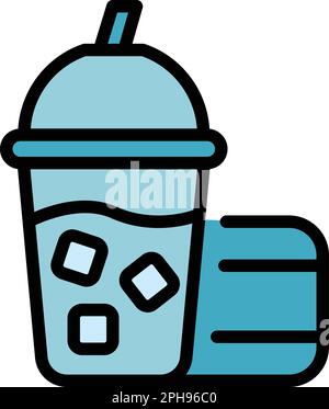 Cocktail icon. Outline Cocktail vector icon for web design isolated on white background color flat Stock Vector