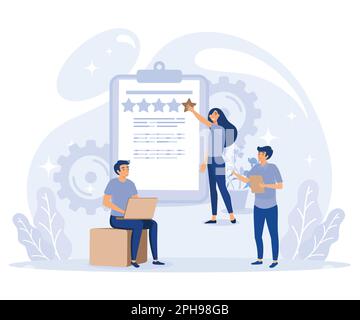 Employee performance concept. Quality work, accountability and discipline, experienced worker. flat vector modern illustration Stock Vector
