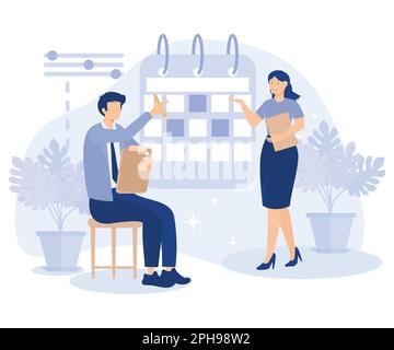 Setting big goal concept. Business ambition, focus on success. flat vector modern illustration Stock Vector