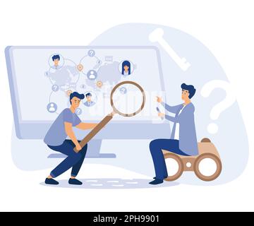 Detective agency concept. Searching evidences. flat vector modern illustration Stock Vector