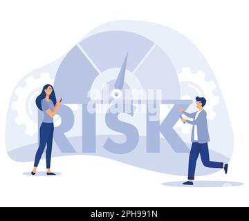 Risk management. Risk assessment concept. evaluate, analysis risk. flat vector modern illustration Stock Vector