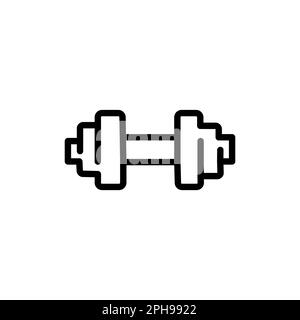 Weights vector icon. Dumbbell icon outline design vector illustration. fitness icon isolated on white background Stock Vector