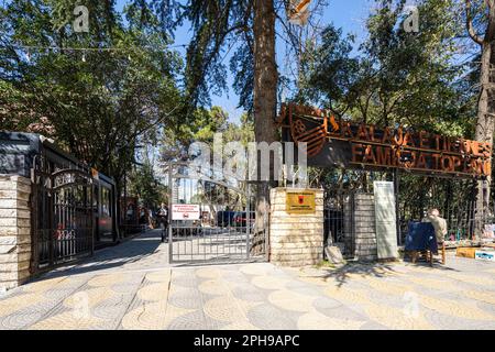 Tirana, Albania. March 2023.  Tirana, Albania. March 2023.  the old walls and the entrance of the Tirana castle in the city center Stock Photo