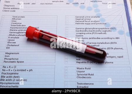 ANEMIA blood for test , Medical Concept , Diagnosis Iron deficiency ...