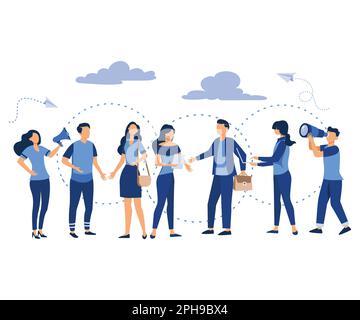 communication via the Internet, social networking,chat, video,news,messages,web site, search friends, mobile web graphics, flat vector modern illustra Stock Vector