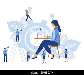 business graphic, company is engaged in joint construction of column graphs, rise career to success, abstract head of person filled with ideas thought Stock Vector