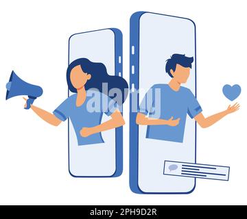 Post engagement concept, Social media posting, create engaging post, generate engagement, follower interaction, interactive content, flat vector moder Stock Vector