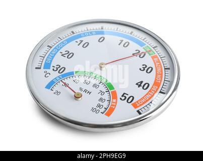 https://l450v.alamy.com/450v/2ph9eg9/round-mechanical-hygrometer-isolated-on-white-meteorological-tool-2ph9eg9.jpg