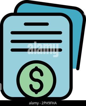 Compensation icon. Outline Compensation vector icon for web design isolated on white background color flat Stock Vector