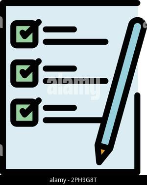 Human resources to do list icon. Outline Human resources to do list vector icon for web design isolated on white background color flat Stock Vector