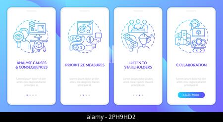 Disruption action plan blue gradient onboarding mobile app screen Stock Vector