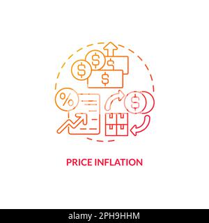 Price inflation red gradient concept icon Stock Vector