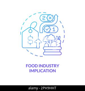 Food industry implication blue gradient concept icon Stock Vector