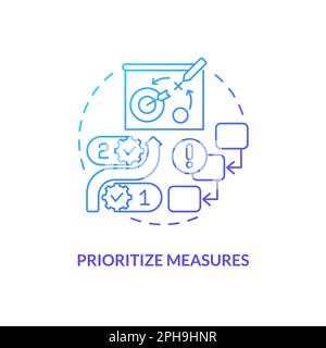 Prioritize measures blue gradient concept icon Stock Vector