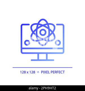 Computer science and STEM pixel perfect gradient linear vector icon Stock Vector