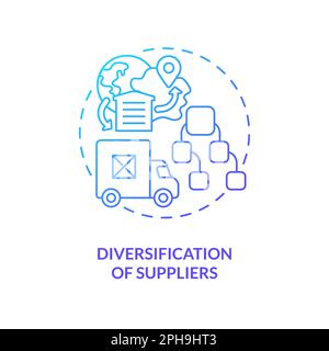 Diversification of suppliers blue gradient concept icon Stock Vector