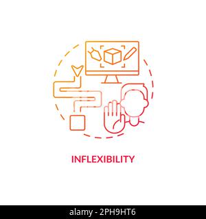 Inflexibility red gradient concept icon Stock Vector