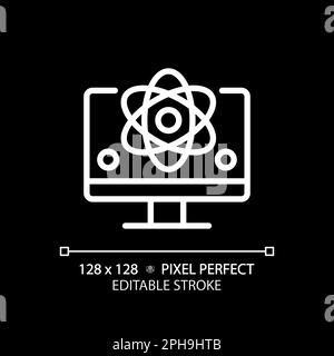 Computer science and STEM pixel perfect white linear icon for dark theme Stock Vector