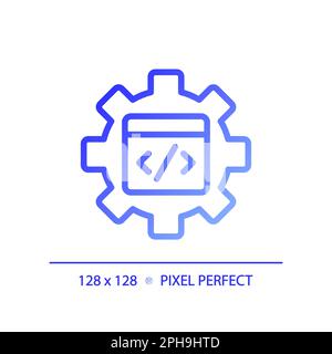 STEM in coding in pixel perfect gradient linear vector icon Stock Vector