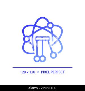 STEM in physics pixel perfect gradient linear vector icon Stock Vector