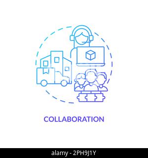 Collaboration blue gradient concept icon Stock Vector