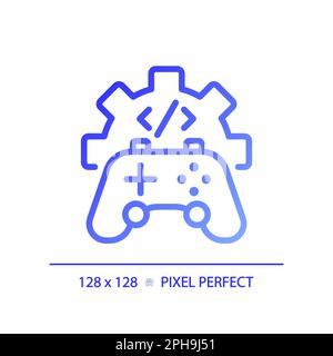 Game development pixel perfect gradient linear vector icon Stock Vector
