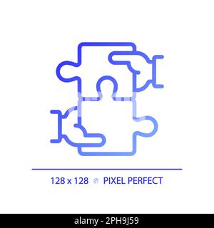 Collaboration for STEM pixel perfect gradient linear vector icon Stock Vector