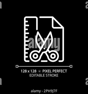 DIY STEM pixel perfect white linear icon for dark theme Stock Vector