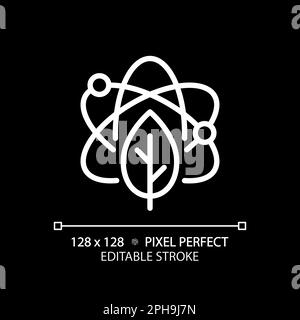 STEM in biology pixel perfect white linear icon for dark theme Stock Vector