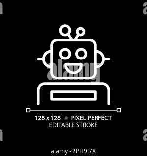 Robotics and STEM pixel perfect white linear icon for dark theme Stock Vector